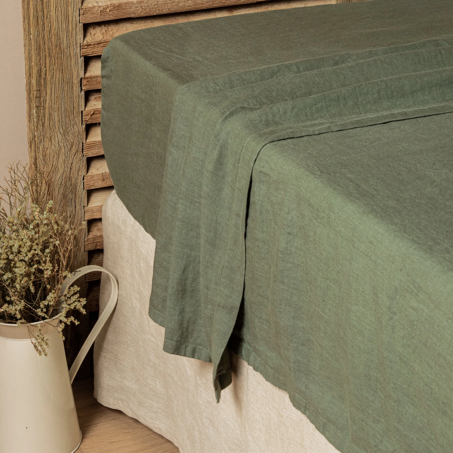 Drap plat lin lavé (270 cm) Louise Vert romarin Drap Plat Lin Lavé (270 Cm) Louise Vert Romarin -Eminza drap plat lin lav 270 cm louise vert romarin 127765 1687349535