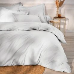 Drap Plat Percale De Coton (270 Cm) Cali Gris Clair -Eminza drap plat percale de coton 270 cm cali gris clair 108860 1687179659