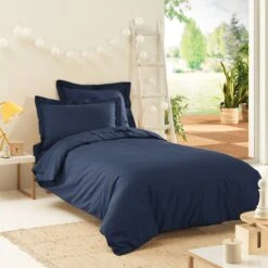 Drap Plat Percale De Coton (180 Cm) Cali Bleu Marine 2 Drap Plat Percale De Coton (180 Cm) Cali Bleu Marine -Eminza drap plat point bourdon 180 x 290 cm cali marine 108773 1637849276