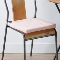 Galette De Chaise Scratch Carrée Duo Rose Poudré