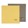 Lot De 2 Serviettes Coton Duo Jaune Moutarde