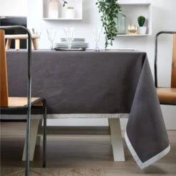 Nappe Rectangulaire (L200 Cm) Duo Gris Foncé