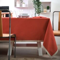 Nappe Rectangulaire (L200 Cm) Duo Terracotta