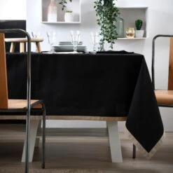 Nappe Rectangulaire (L240 Cm) Duo Noire