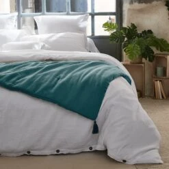 Edredon Gaze De Coton (90 X 200 Cm) Gaïa Bleu Canard