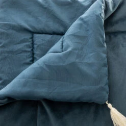 Edredon Velours (80 X 180 Cm) Slow Bleu -Eminza edredon vel hiv bl 80x180 74930 2