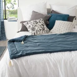 Edredon Velours (80 X 180 Cm) Slow Bleu