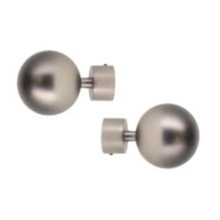 Lot De 2 Embouts Tringle (D28 Mm) Lino Gaia Argent Mat