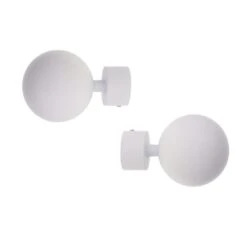 Lot De 2 Embouts Tringle (D28 Mm) Lino Gaia Blanc Mat