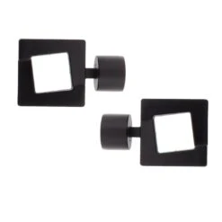 Lot De 2 Embouts Tringle (D28 Mm) Lino Upper East Side Noir Mat