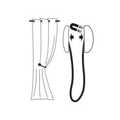 Embrasse Rideau Newport Noire 2 Embrasse Rideau Newport Noire -Eminza embrasse metallisee aimantee ronde mosaique newport noir argent 29267 1