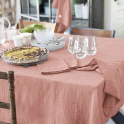 Nappe Rectangulaire Gaze De Coton (L250 Cm) Gaïa Rose Pêche 4 Nappe Rectangulaire Gaze De Coton (L250 Cm) Gaïa Rose Pêche -Eminza gaia amb ldt 01 rosepeche claire v2