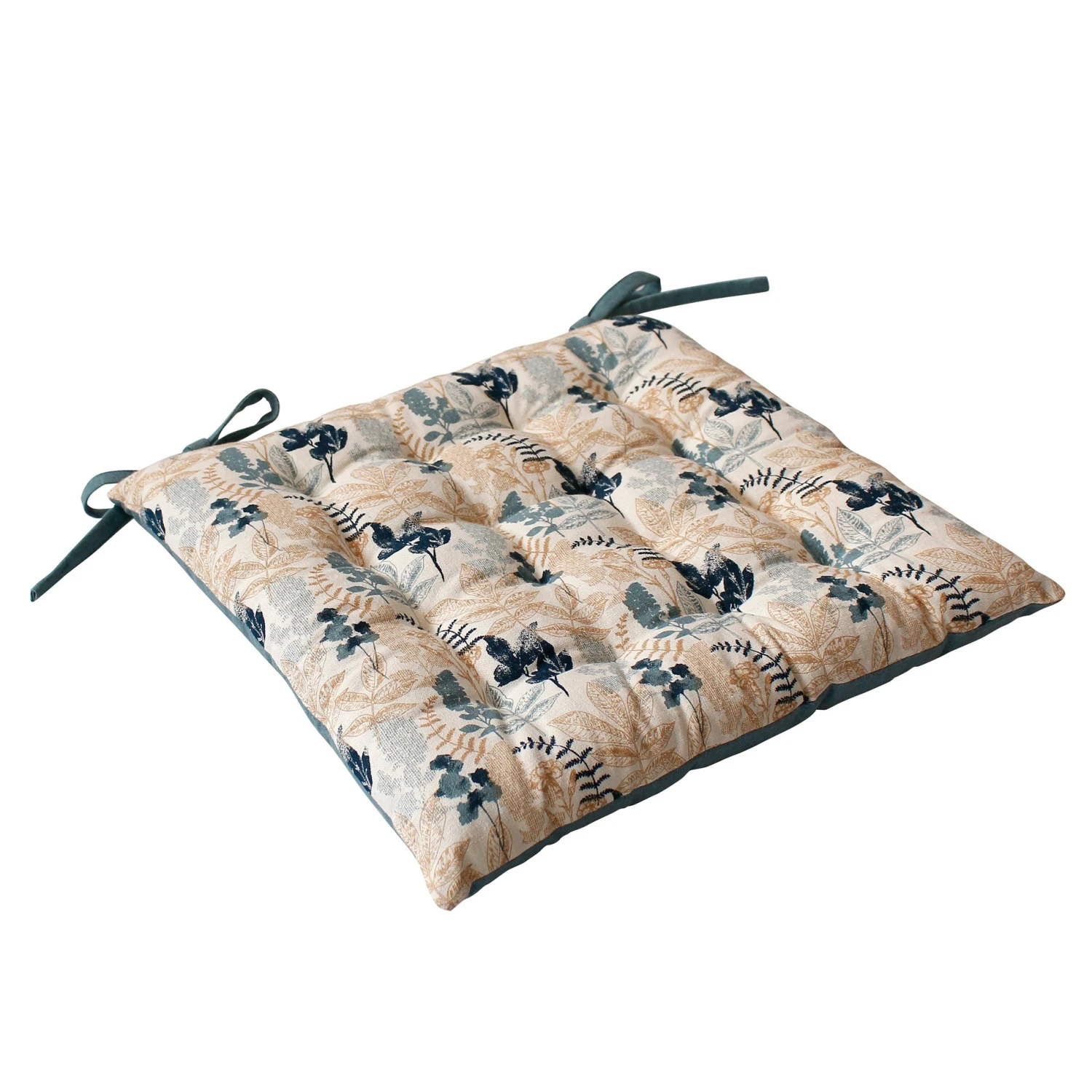 Coussin de chaise Vegetalis Bleu lagon Coussin De Chaise Vegetalis Bleu Lagon -Eminza galette pique vegetalis 100 coton garnissage 100 coton recycl 38 x38cm lagon 120904 1659514075