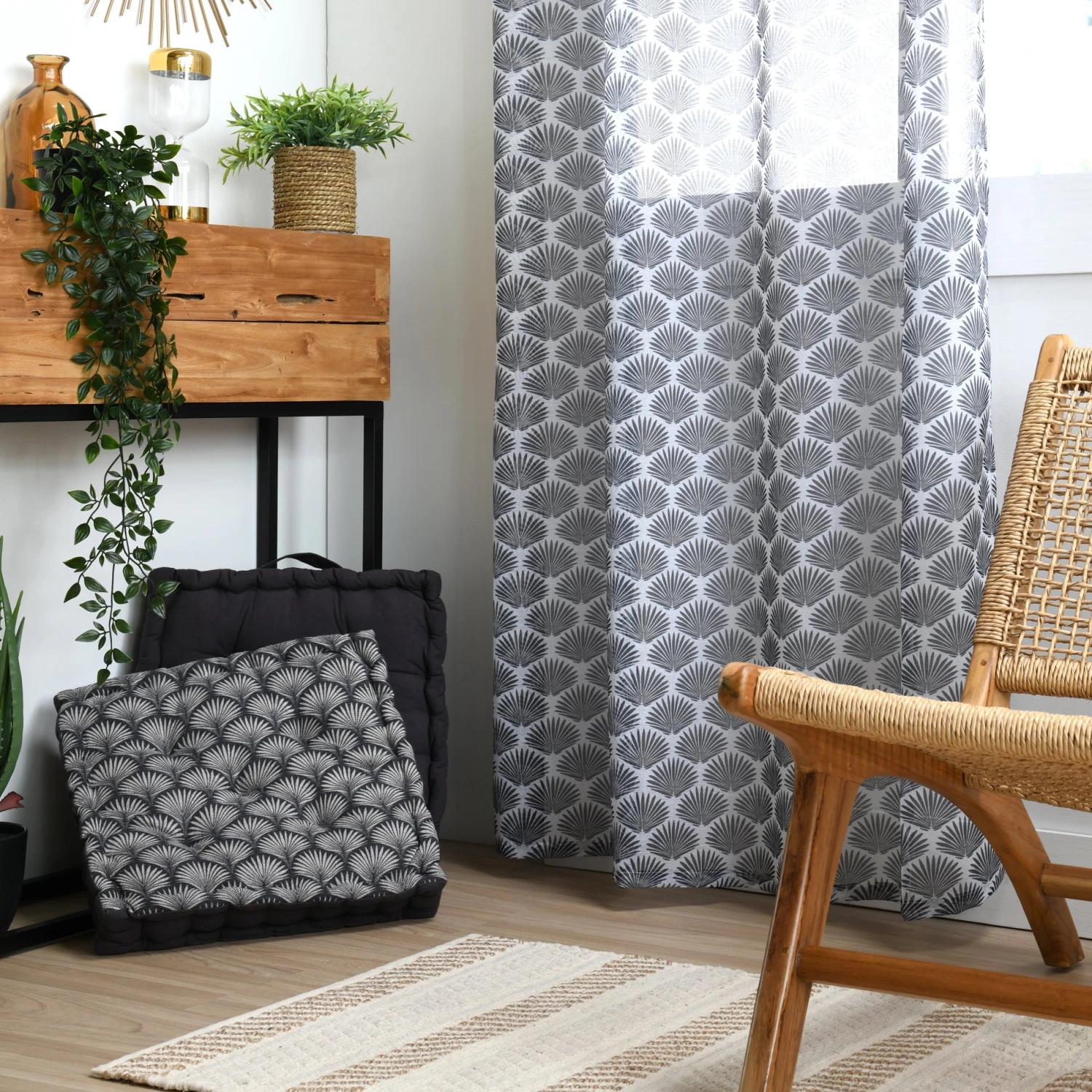 Voilage (140 x 260 cm) Greenmood Noir Voilage (140 X 260 Cm) Greenmood Noir -Eminza greenmood voile 140x260 carbone 120229 1659018136