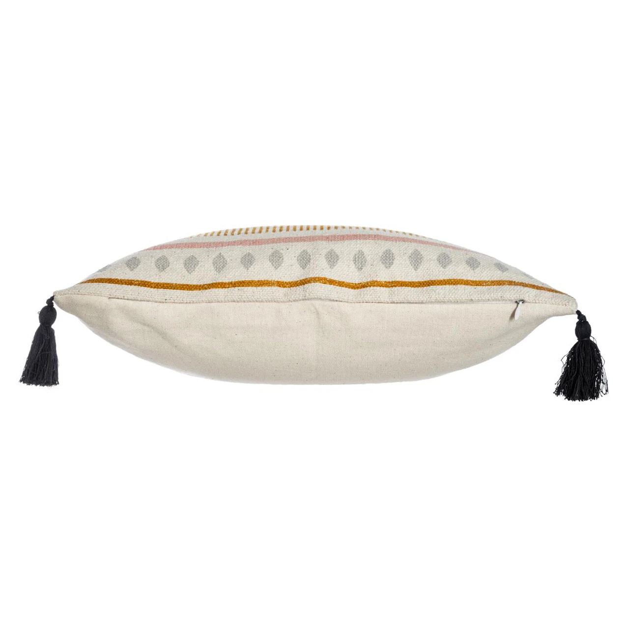 Housse de coussin carrée (40 cm) Rayur Perle Jaune ocre Housse De Coussin Carrée (40 Cm) Rayur Perle Jaune Ocre -Eminza housse cous rayur perle 40x40 67967 1