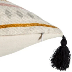 Housse De Coussin Carrée (40 Cm) Rayur Perle Jaune Ocre 3 Housse De Coussin Carrée (40 Cm) Rayur Perle Jaune Ocre -Eminza housse cous rayur perle 40x40 67967 3