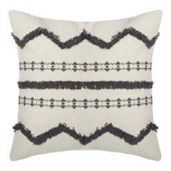 Housse De Coussin Carrée (40 Cm) Wave Grise