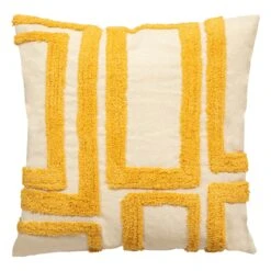 Housse De Coussin Carrée Coton (40 Cm) Atelier Jaune