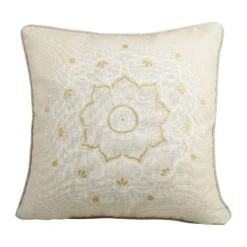 Housse De Coussin Carrée (40 Cm) Mandalas Ecru