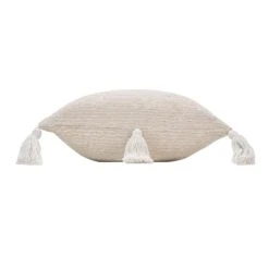 Housse De Coussin Carrée (40 Cm) Ines Beige -Eminza housse coussin pompons encart 40 x 40 cm coton polyester uni ines 130395 1690361755