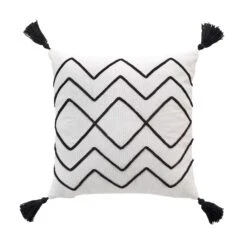 Housse De Coussin Carrée Coton (40 Cm) Coline Noire