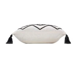 Housse De Coussin Carrée Coton (40 Cm) Coline Noire -Eminza housse coussin pompons encart 40 x 40 cm coton uni fantaisie coline 130393 1690360633