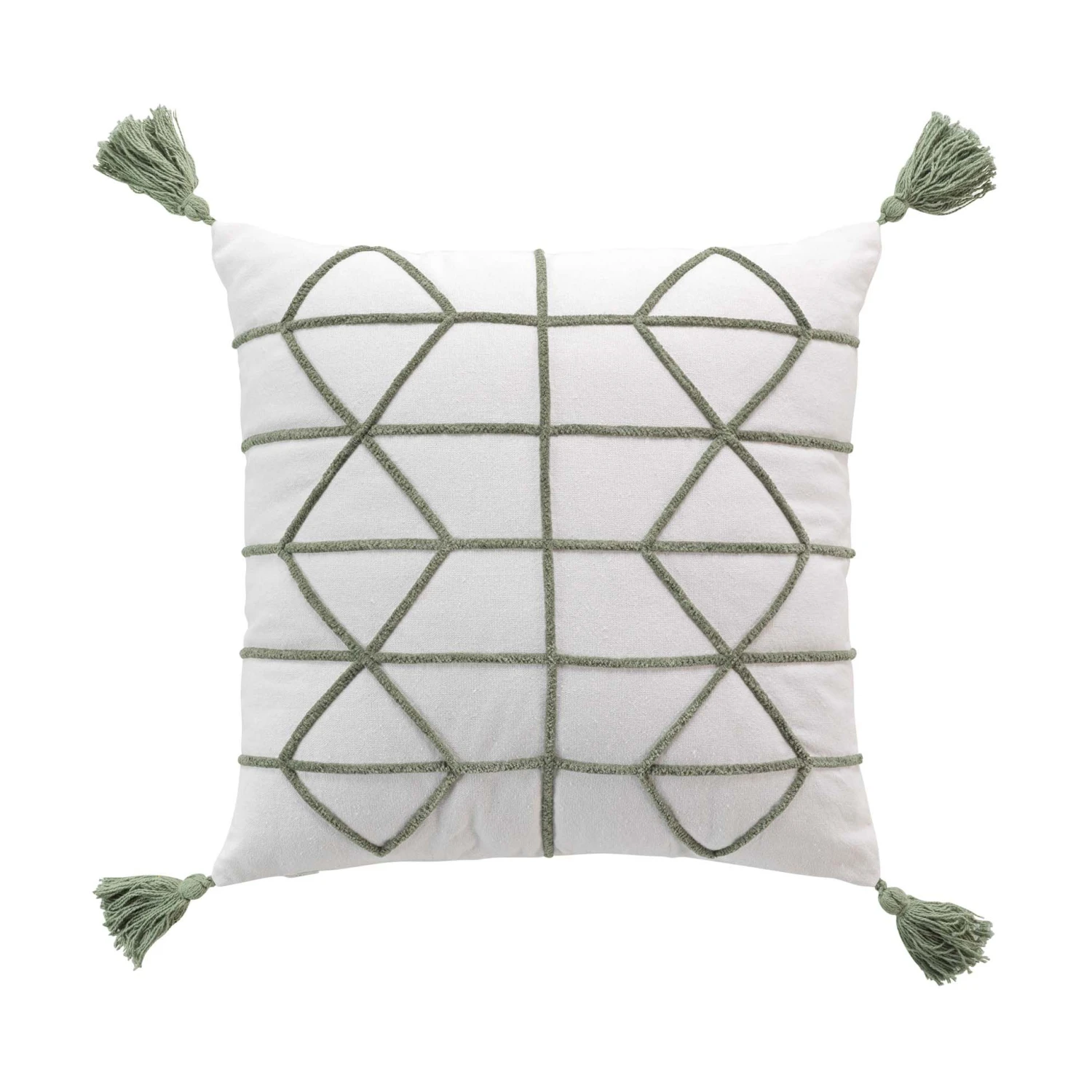 Housse de coussin carrée coton (40 cm) Soho Verte Housse De Coussin Carrée Coton (40 Cm) Soho Verte -Eminza housse coussin pompons encart 40 x 40 cm coton uni fantaisie soho 130394 1690361176