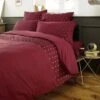 Housse De Couette Brodée Coton (200 Cm) Agathe Bordeaux