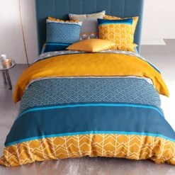 Housse De Couette Et Deux Taies Coton (200 Cm) Lupin Verte