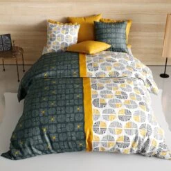 Housse De Couette Et Deux Taies Coton (240 Cm) Arturo Grise -Eminza housse de couette et deux taies coton 240 cm arturo grise 124219 1675261557