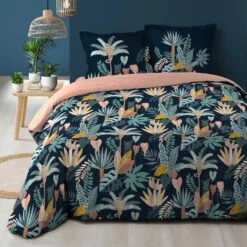 Housse De Couette Et Deux Taies Coton (240 Cm) Guinea Bleue