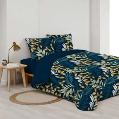 Housse De Couette Et Deux Taies Coton (260 Cm) Nelida Bleue 3 Housse De Couette Et Deux Taies Coton (260 Cm) Nelida Bleue -Eminza housse de couette et deux taies coton 260 cm nelida bleue 130604 1693488651