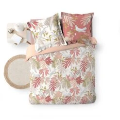 Housse De Couette Et Deux Taies Coton (260 Cm) Sweet Poesy Rose -Eminza housse de couette et deux taies coton 260 cm sweet poesy rose 114065 1642159154