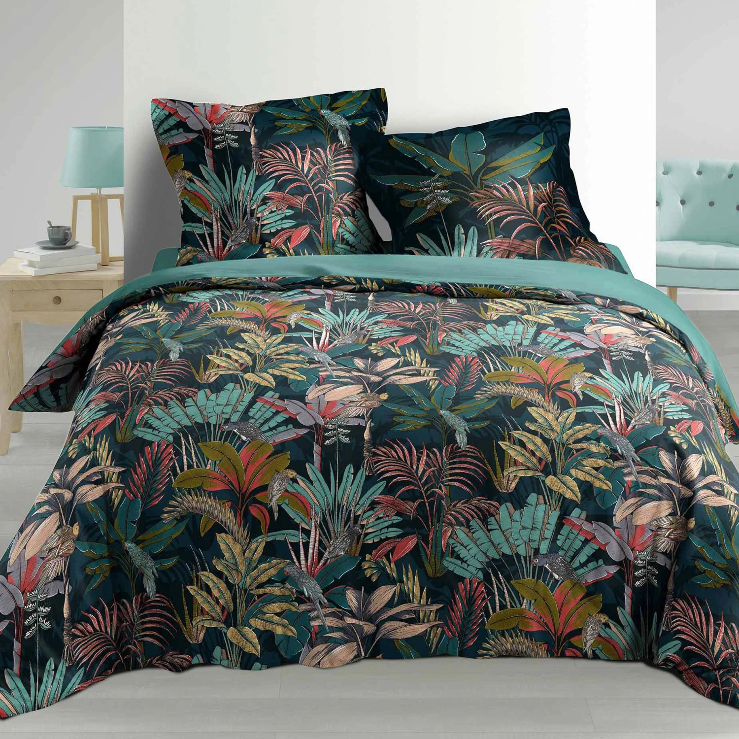 Housse de couette et deux taies percale de coton (260 cm) Candice Multicolore Housse De Couette Et Deux Taies Percale De Coton (260 Cm) Candice Multicolore -Eminza housse de couette et deux taies percale de coton 260 cm candice multicolore 107021 1631785119