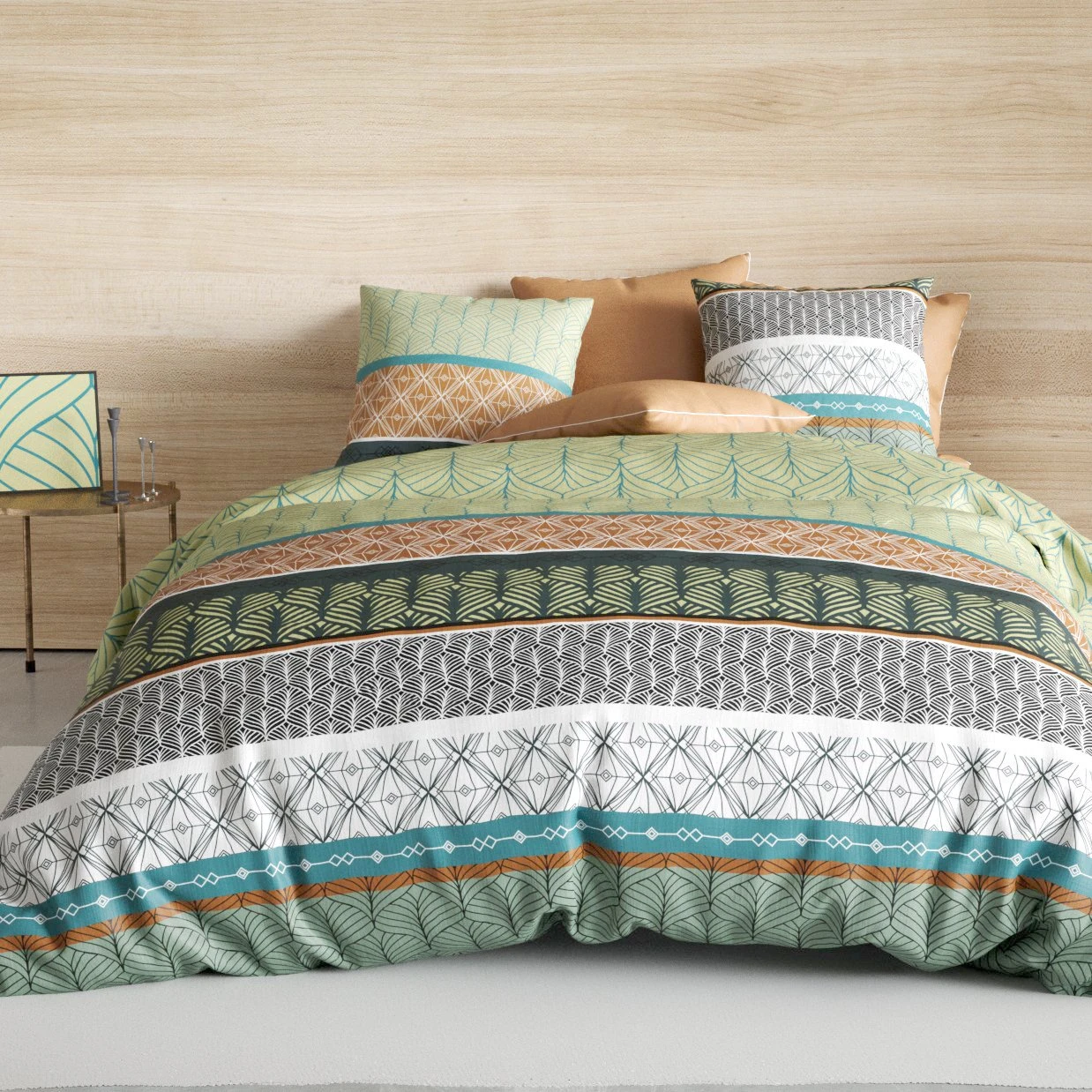 Housse de couette et une taie coton (140 cm) Echo Multicolore Housse De Couette Et Une Taie Coton (140 Cm) Echo Multicolore -Eminza housse de couette et une taie coton 140 cm echo multicolore 127565 1680688571