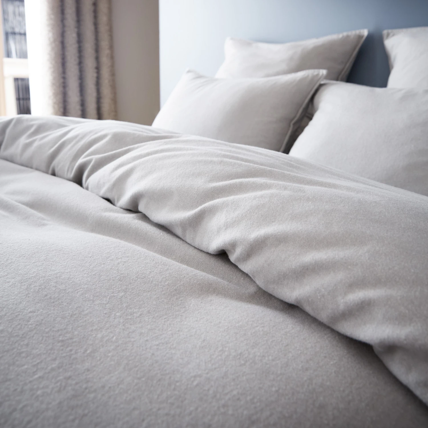 Housse de couette flanelle de coton (240 cm) Théa Gris clair Housse De Couette Flanelle De Coton (240 Cm) Théa Gris Clair -Eminza housse de couette flanelle de coton 240 cm th a gris clair 122563 1663837943