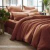 Housse De Couette Gaze De Coton (260 Cm) Gaïa Terracotta