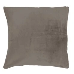 Housse De Coussin Carrée (40 Cm) Doudou Taupe Foncé