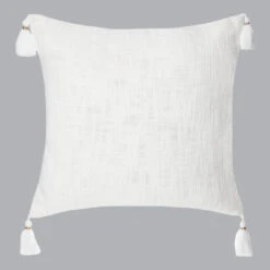 Housse De Coussin Carrée (40 Cm) Slub Blanche