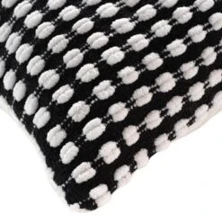 Housse De Coussin Carrée Coton (40 Cm) Greta Noire 2 Housse De Coussin Carrée Coton (40 Cm) Greta Noire -Eminza housse de coussin encart 40 x 40 cm coton fils chenille greta noir 130396 1690294669