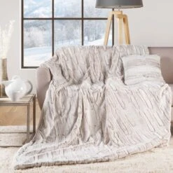 Housse De Coussin Carrée Fausse Fourrure (40 Cm) Lynx Beige -Eminza housse de coussin encart 40 x 40 cm imitation fourrure lynx 130386 1690359181