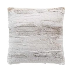 Housse De Coussin Carrée Fausse Fourrure (40 Cm) Lynx Beige