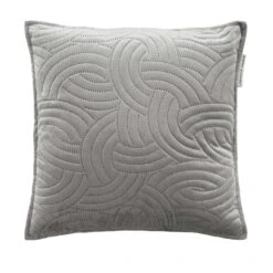Housse De Coussin Carrée Velours (40 Cm) Solange Grise