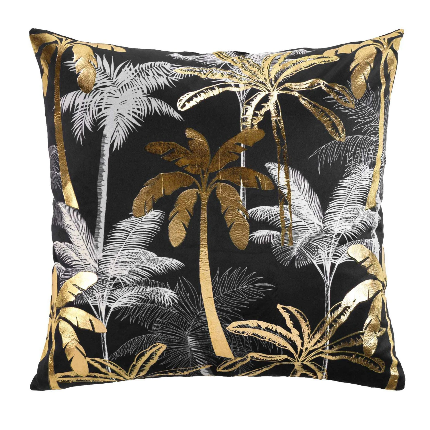 Housse de coussin carrée (60 cm) Feanor Noire Housse De Coussin Carrée (60 Cm) Feanor Noire -Eminza housse de coussin encart 60 x 60 cm velours imprime or feanor des place 113402 1642408774