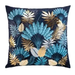 Housse De Coussin Carrée (60 Cm) Panazio Bleue