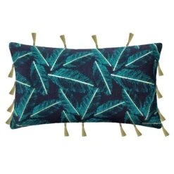 Housse De Coussin Rectangulaire (50 Cm) Ama Bleu Canard