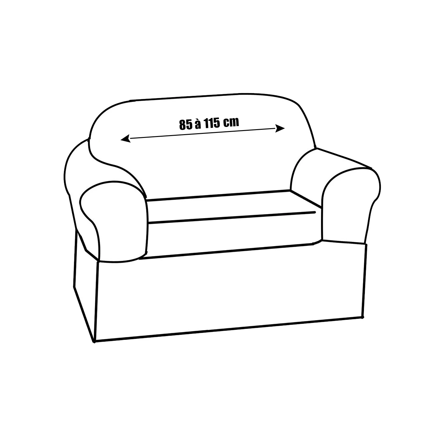 Housse de fauteuil extensible Prisca Noir ébène Housse De Fauteuil Extensible Prisca Noir ébène -Eminza housse pour fauteuil ebene 70099 3