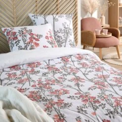 Parure De Draps Coton Lit 140 Cm 4 Pièces Ines Rose