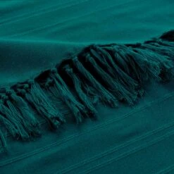 Jeté De Canapé (220 Cm) Lilia Vert Canard -Eminza jete de canape a franges 180 x 220 cm coton tisse lilia emeraude 114710 1643029857
