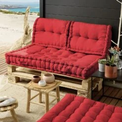 Kit Coussins Palette (L120 Cm) Pixel Rouge Cerise